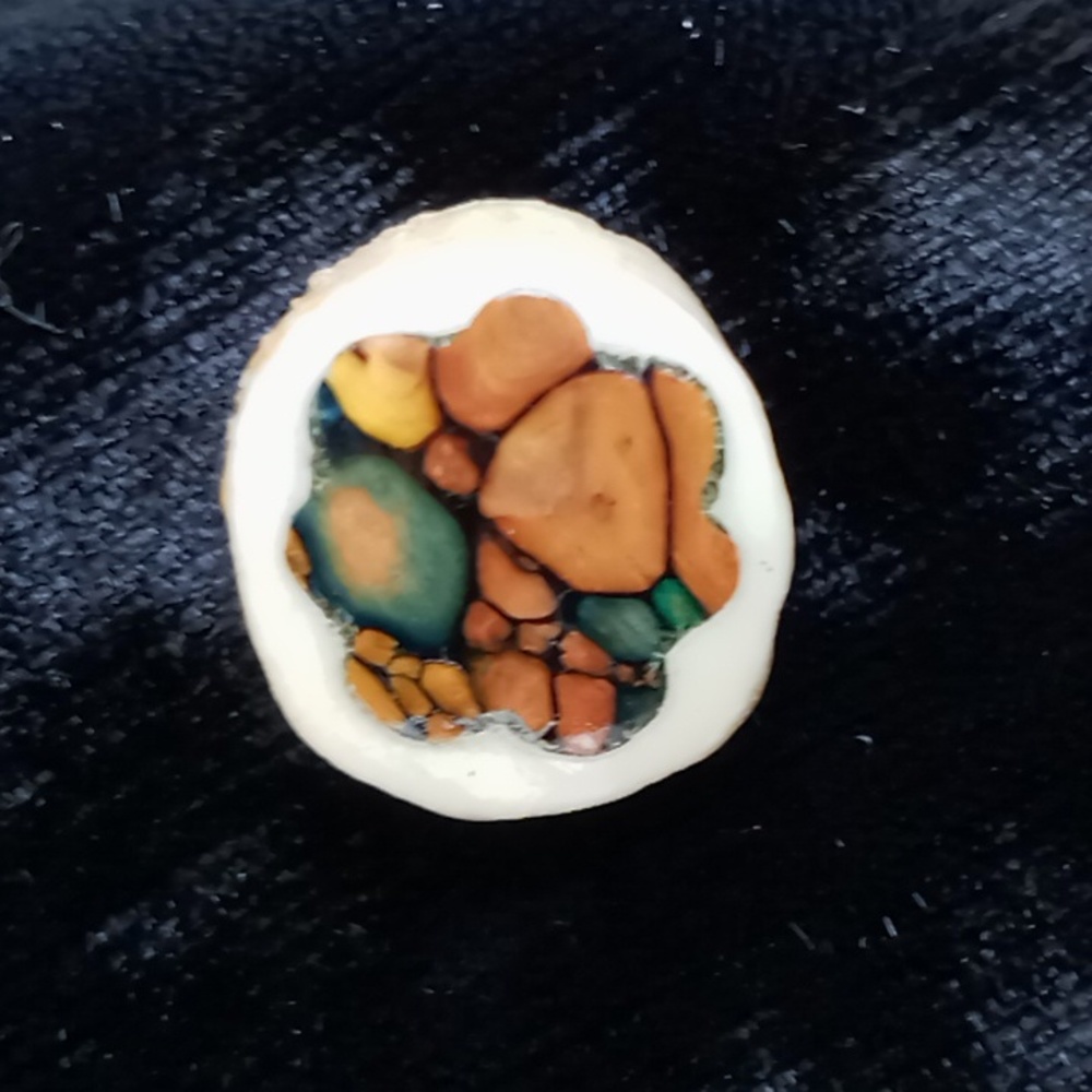 Vintage Scottish Heathergems Tie Tack On Antler